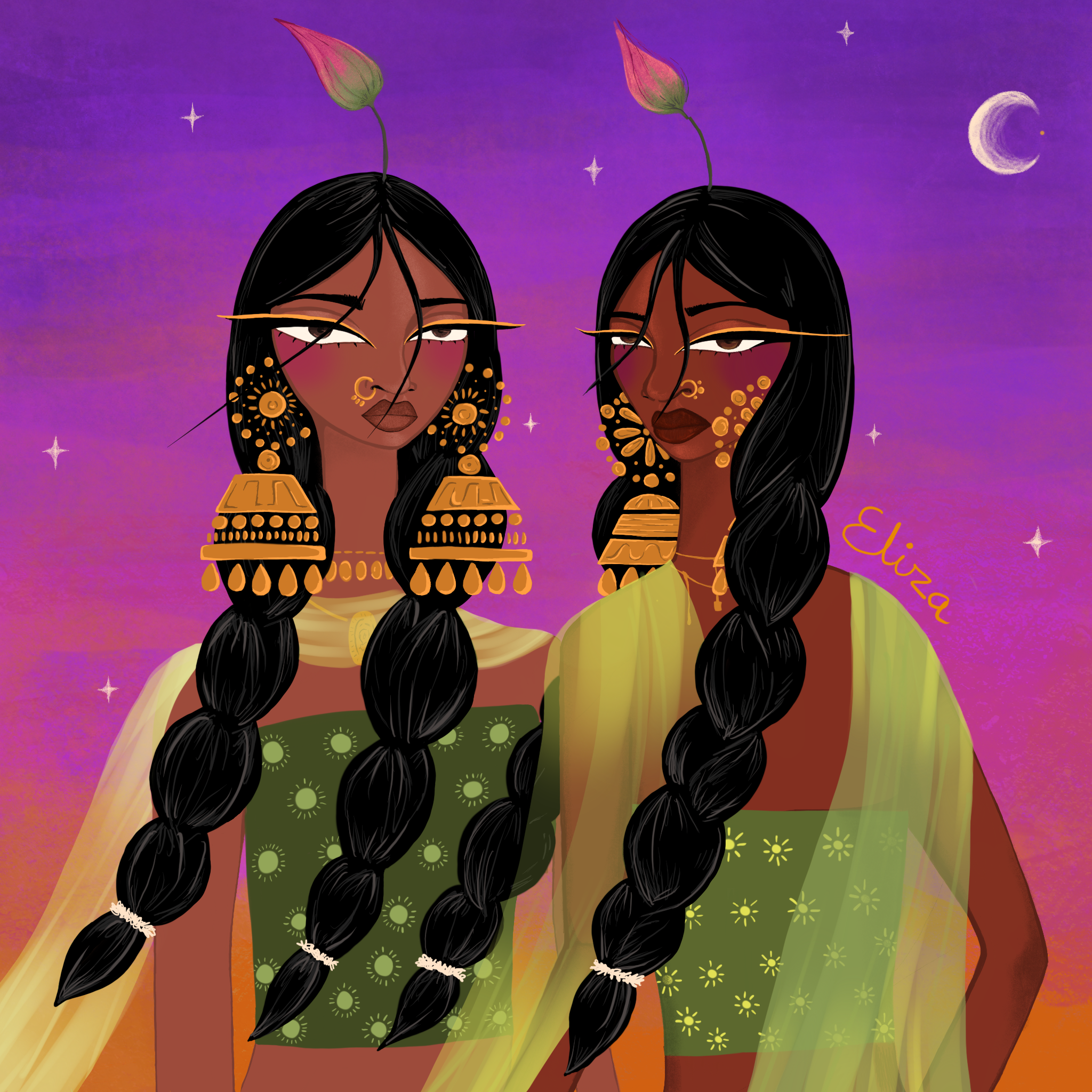 Sunset Babes Digital Art Download