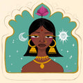 Indian Girl Portrait: Gold Jhumkas Art Print